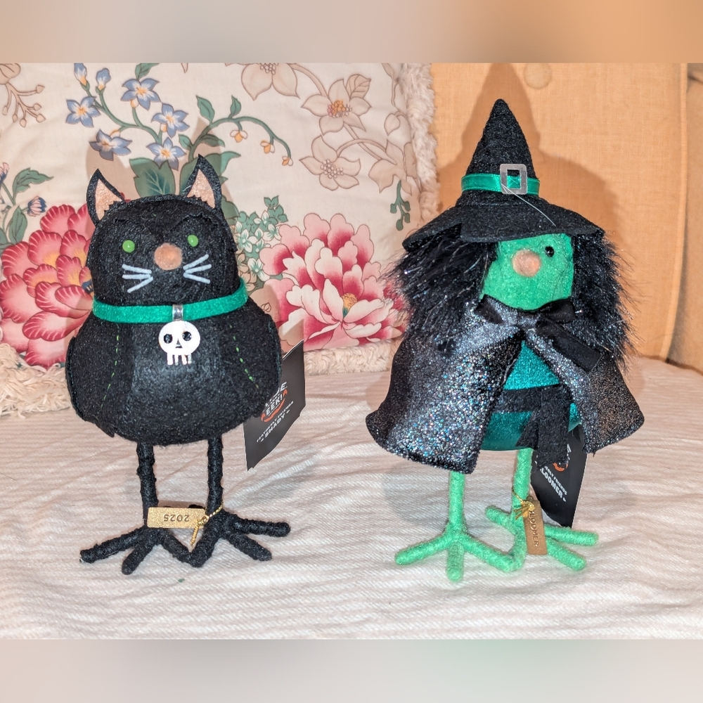 Black Cat and Witch Halloween Decor